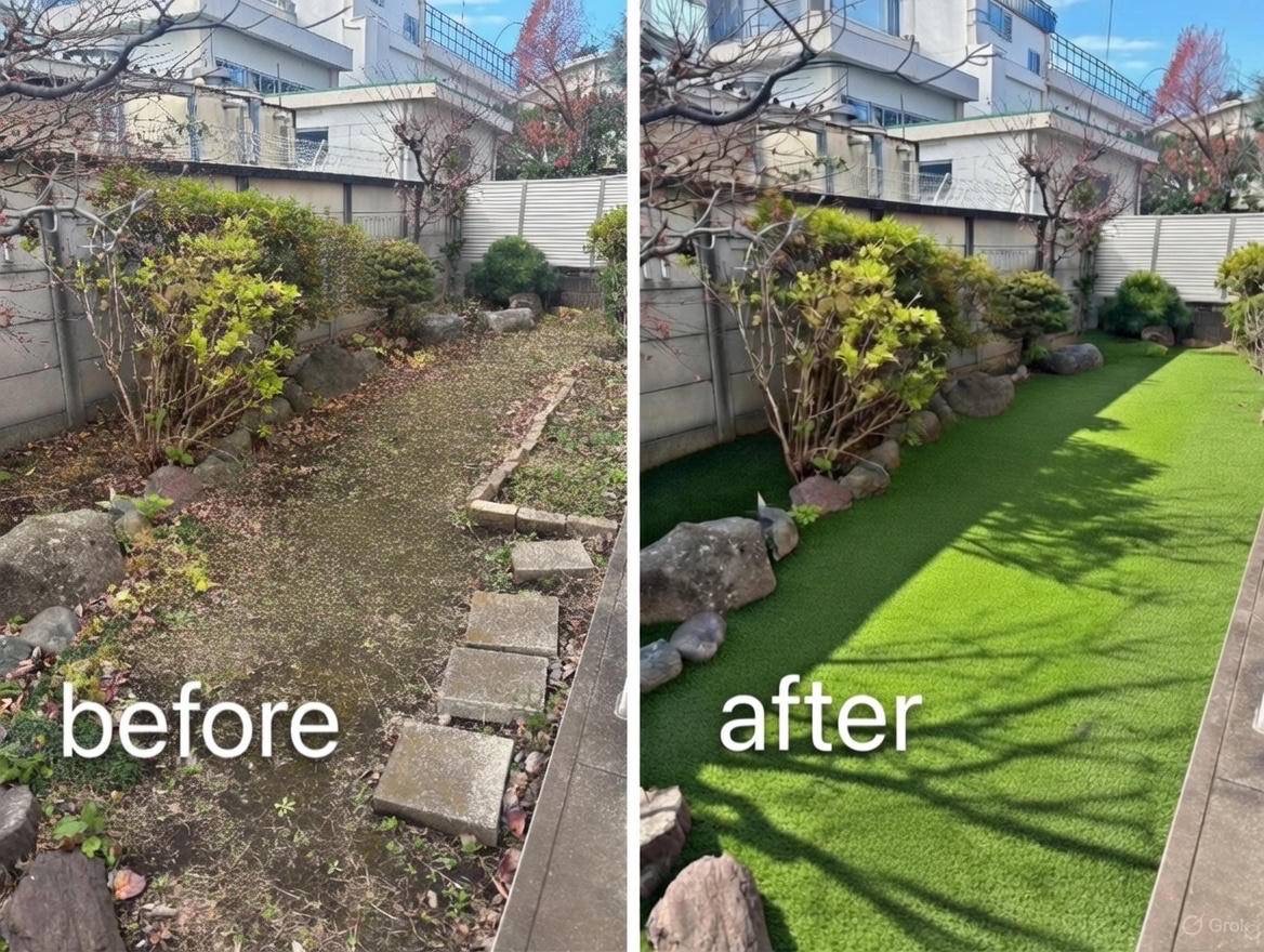 人工芝施工の画像