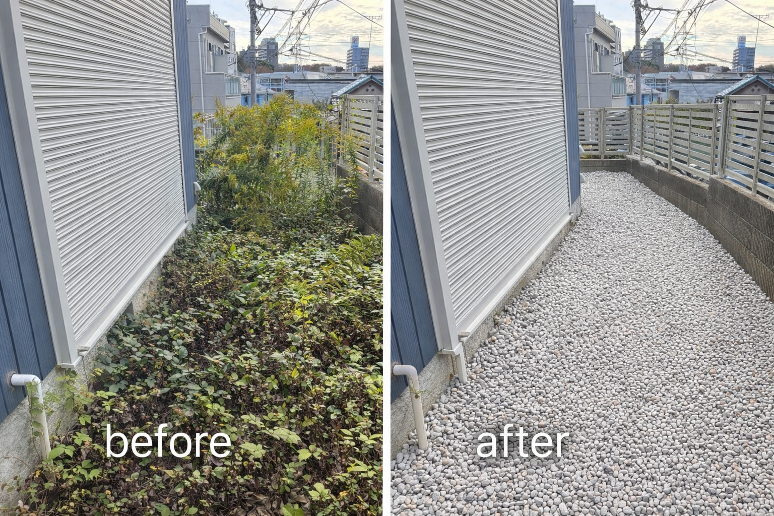 砂利敷きの画像